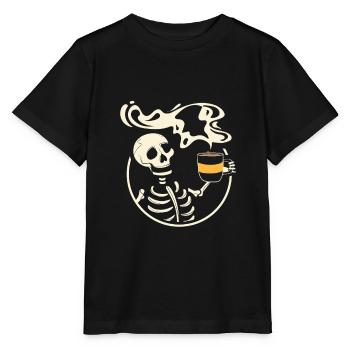 Skeleton Vintage Picture With Smiling Skull - Stanley/Stella Kinder T-Shirt MINI CREATOR  - Schwarz - Vorne - Mikhail (115cm)
