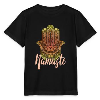 Hamsa Fatima Hand Böser Blick Namaste Spirituelles - Stanley/Stella Kinder T-Shirt MINI CREATOR  - Schwarz - Vorne - Mikhail (115cm)