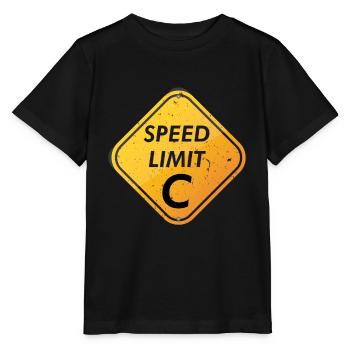 Speed Limit C Speed of Light Funny Science - T-shirt bio MINI CREATOR Stanley/Stella Enfant - noir - Devant - Mikhail (115cm)