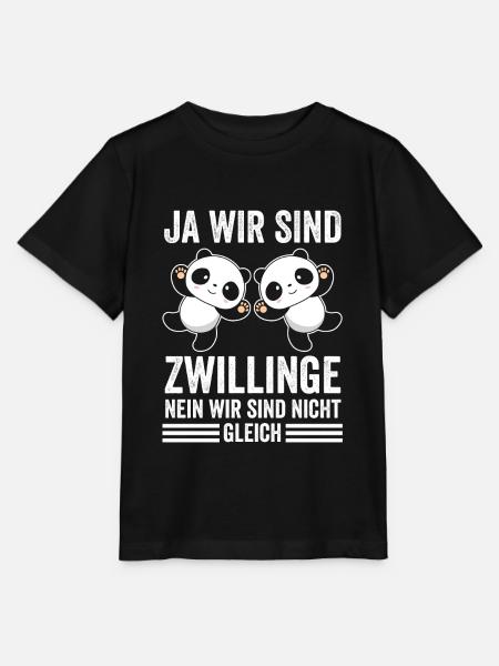 Zwillinge Geschwister Zwilling - Stanley/Stella Kinder T-Shirt MINI CREATOR  - Schwarz