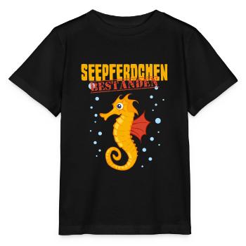 Hippocampe réussi nageurs précoces insigne - T-shirt bio MINI CREATOR Stanley/Stella Enfant - noir - Devant - Mikhail (115cm)