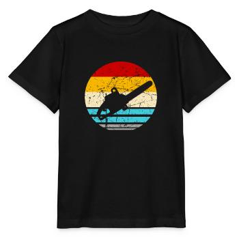 Bûcheron forestier forestier bois tronçonneuse tronçonneuse - T-shirt bio MINI CREATOR Stanley/Stella Enfant - noir - Devant - Mikhail (115cm)