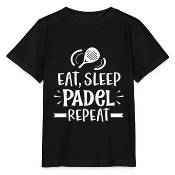 eat sleep padel repeat - Padel tennis - Stanley/Stella MINI CREATOR Kids’ T-Shirt - black - Front - Mikhail (115cm)