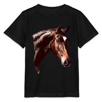 Fille cheval motif animal animal motif dames - T-shirt bio MINI CREATOR Stanley/Stella Enfant - noir - Devant - Mikhail (115cm)