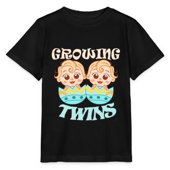 Zwillinge Schwanger Mama Aufwachsen Baby Geschenk - Stanley/Stella Kinder T-Shirt MINI CREATOR  - Schwarz - Vorne - Mikhail (115cm)