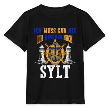 Ich muss nur nach Sylt - Stanley/Stella Kinder T-Shirt MINI CREATOR  - Schwarz - Vorne - Mikhail (115cm)