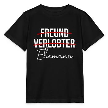 Freund Verlobter Ehemann Hochzeitstag Ehemänner - Stanley/Stella Kinder T-Shirt MINI CREATOR  - Schwarz - Vorne - Mikhail (115cm)