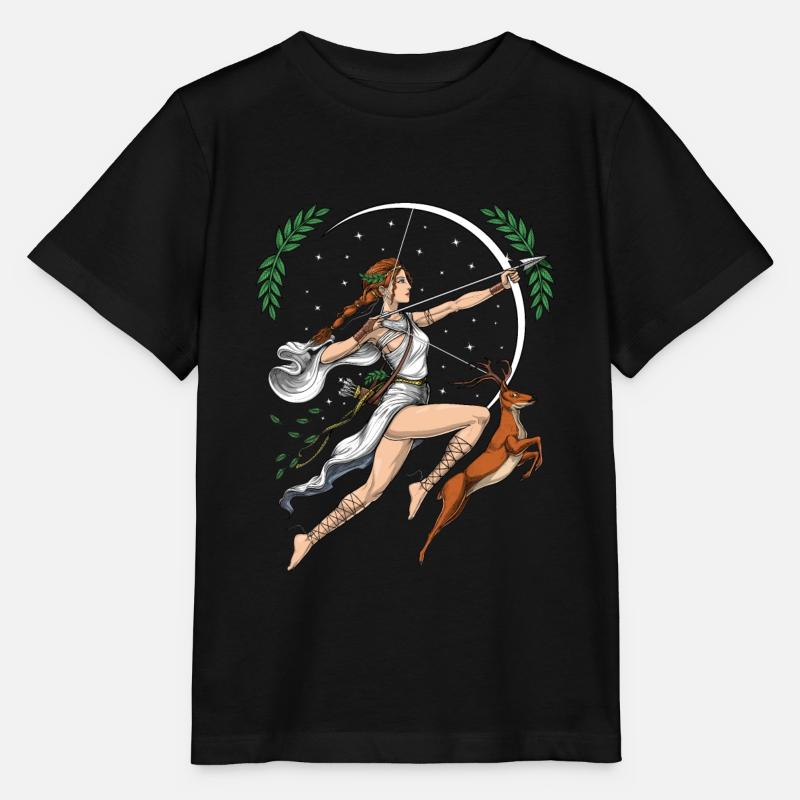 Déesse Artémis - T-shirt bio MINI CREATOR Stanley/Stella Enfant - noir
