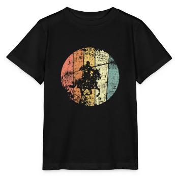 Chevaliers rétro Moyen Âge Cavaliers - T-shirt bio MINI CREATOR Stanley/Stella Enfant - noir - Devant - Mikhail (115cm)