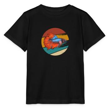 Siamese Fighting Fish Ornamental Fish Gift - Stanley/Stella MINI CREATOR Kids’ T-Shirt - black - Front - Mikhail (115cm)