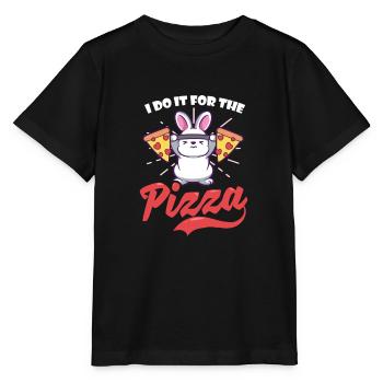 Bodybuilder ich tue es für die Pizza - Stanley/Stella Kinder T-Shirt MINI CREATOR  - Schwarz - Vorne - Mikhail (115cm)