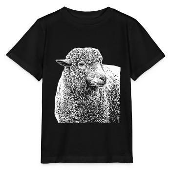 Merinoschaf Schafbock Groß Weis - Stanley/Stella Kinder T-Shirt MINI CREATOR  - Schwarz - Vorne - Mikhail (115cm)