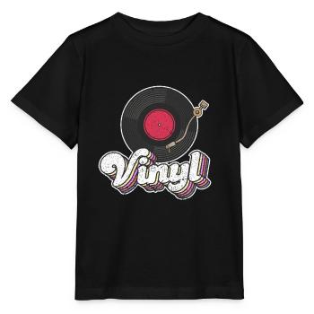 Vinyle Record Turntable Player Lover Cute - T-shirt bio MINI CREATOR Stanley/Stella Enfant - noir - Devant - Mikhail (115cm)