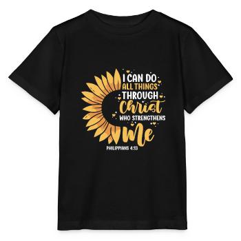 Christian Bible Verse Quote Jesus Christ - T-shirt bio MINI CREATOR Stanley/Stella Enfant - noir - Devant - Mikhail (115cm)