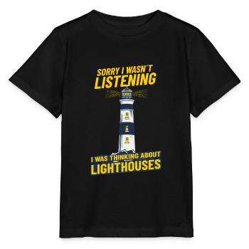 Lighthouse Seaside thinking about lighthouses - T-shirt bio MINI CREATOR Stanley/Stella Enfant - noir - Devant - Mikhail (115cm)