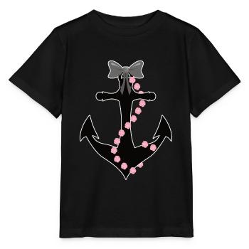 Anchor with bow and roses rope - Stanley/Stella MINI CREATOR Kids’ T-Shirt - black - Front - Mikhail (115cm)