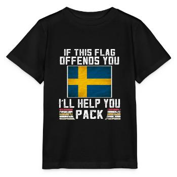 if this flag offends you i'll help you - Stanley/Stella MINI CREATOR Kids’ T-Shirt - black - Front - Mikhail (115cm)