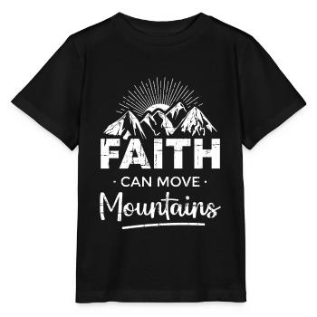 Glaube kann Berge bewegen - Stanley/Stella Kinder T-Shirt MINI CREATOR  - Schwarz - Vorne - Mikhail (115cm)