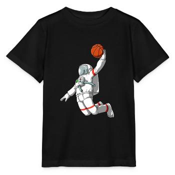 Astronaut Basketball Milchstraße Weltraum - Stanley/Stella Kinder T-Shirt MINI CREATOR  - Schwarz - Vorne - Mikhail (115cm)