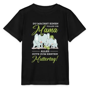 Muttertag Mutter Mummy Elefant Spruch Geschenk - Stanley/Stella Kinder T-Shirt MINI CREATOR  - Schwarz - Vorne - Mikhail (115cm)