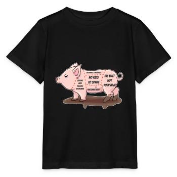 Vegan Pig Parts Anti Butcher - Stanley/Stella Kinder T-Shirt MINI CREATOR  - Schwarz - Vorne - Mikhail (115cm)