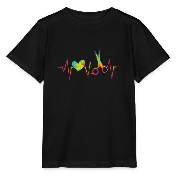 Hairdressers heartbeat hair salon with heart - Stanley/Stella MINI CREATOR Kids’ T-Shirt - black - Front - Mikhail (115cm)