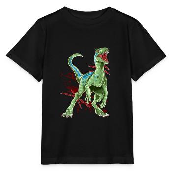 Velociraptor Raptor Saurier Urzeit Dinosaurier Din - Stanley/Stella Kinder T-Shirt MINI CREATOR  - Schwarz - Vorne - Mikhail (115cm)