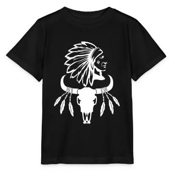 Indianer Ureinwohner Traumfänger Cowboy Western - Stanley/Stella Kinder T-Shirt MINI CREATOR  - Schwarz - Vorne - Mikhail (115cm)