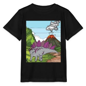 Heure Dino Éruption volcanique Nature - T-shirt bio MINI CREATOR Stanley/Stella Enfant - noir - Devant - Mikhail (115cm)