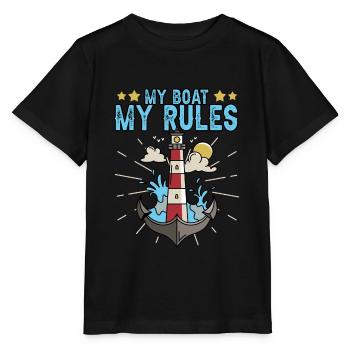 Captain Ship Boat Sailing Harbour Tour Profession - Stanley/Stella MINI CREATOR Kids’ T-Shirt - black - Front - Mikhail (115cm)