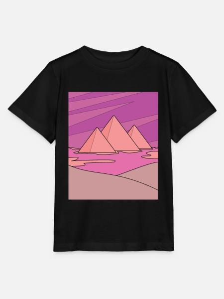 Retro Pyramide Wüste Sonne - Stanley/Stella Kinder T-Shirt MINI CREATOR - Schwarz