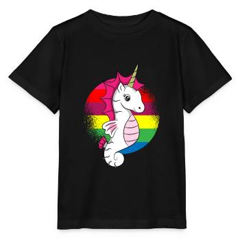 Seahorse bunt by The Manzanita`s - Stanley/Stella Kinder T-Shirt MINI CREATOR  - Schwarz - Vorne - Mikhail (115cm)