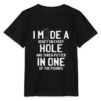 Golf Golfer Golfschläger Sport Golfball Spruch - Stanley/Stella Kinder T-Shirt MINI CREATOR  - Schwarz - Vorne - Mikhail (115cm)