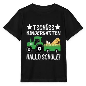 Einschulung Tschüss Kindergarten Hallo Schule - Stanley/Stella Kinder T-Shirt MINI CREATOR  - Schwarz - Vorne - Mikhail (115cm)
