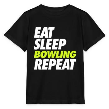 Eat Sleep Bowling Repeat - Stanley/Stella Kinder T-Shirt MINI CREATOR  - Schwarz - Vorne - Mikhail (115cm)