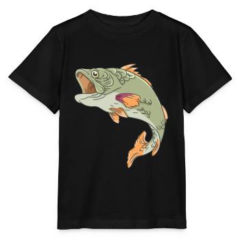 Carp and other fish species fishing gift idea - Stanley/Stella MINI CREATOR Kids’ T-Shirt - black - Front - Mikhail (115cm)