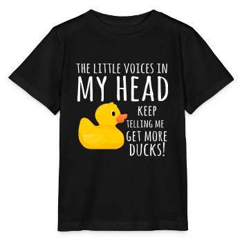 Lustige Gummi Ente Kleine Stimmen in meinem Kopf - Stanley/Stella Kinder T-Shirt MINI CREATOR  - Schwarz - Vorne - Mikhail (115cm)