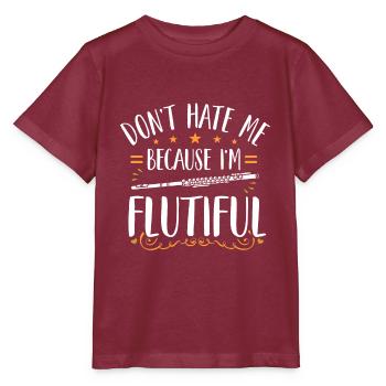 Flûte transversale Flûte latérale soufflée - T-shirt bio MINI CREATOR Stanley/Stella Enfant - bordeaux - Devant - Kain (125cm)