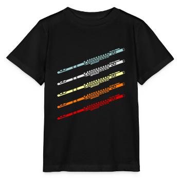 Flute SideBlown Flute - Stanley/Stella MINI CREATOR Kids’ T-Shirt - black - Front - Mikhail (115cm)