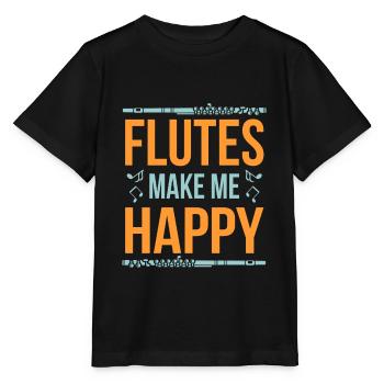 Flute SideBlown Flute - Stanley/Stella MINI CREATOR Kids’ T-Shirt - black - Front - Mikhail (115cm)