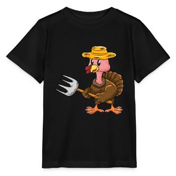 Farmer turkey - Stanley/Stella MINI CREATOR Kids’ T-Shirt - black - Front - Mikhail (115cm)