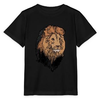 Africa lion motif imprint animal face animal motif - Stanley/Stella MINI CREATOR Kids’ T-Shirt - black - Front - Mikhail (115cm)