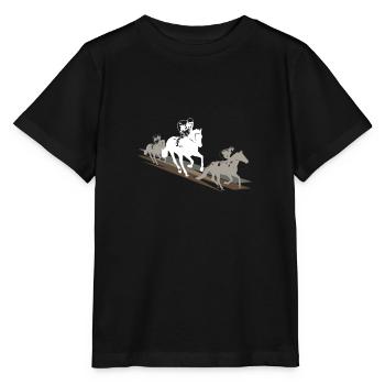 Geschenk Pferderennen Pferde Reiten Pferdesprüche - Stanley/Stella Kinder T-Shirt MINI CREATOR  - Schwarz - Vorne - Mikhail (115cm)