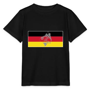 deutsche Flagge Sportfischer aus Deutschland - Stanley/Stella Kinder T-Shirt MINI CREATOR  - Schwarz - Vorne - Mikhail (115cm)