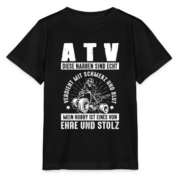 ATV Quadfahrer Actionbike Ehre & Stolz Narben - Stanley/Stella Kinder T-Shirt MINI CREATOR  - Schwarz - Vorne - Mikhail (115cm)