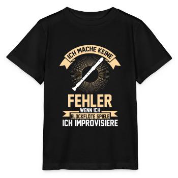 Blockflöte Flöte Orchester Musikverein - Stanley/Stella Kinder T-Shirt MINI CREATOR  - Schwarz - Vorne - Mikhail (115cm)
