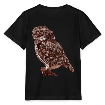 Hiboux motif oiseau Animal animal animal animal - T-shirt bio MINI CREATOR Stanley/Stella Enfant - noir - Devant - Mikhail (115cm)