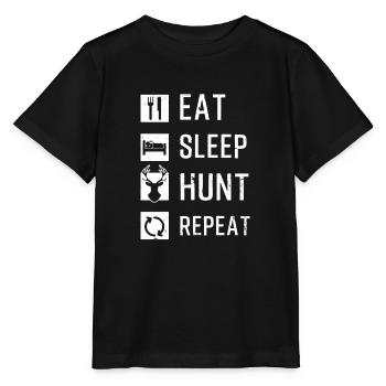 Hunter Eat Sleep Hunt Répéter - T-shirt bio MINI CREATOR Stanley/Stella Enfant - noir - Devant - Mikhail (115cm)