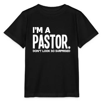 Pasteur pasteur clergé Reverend Cadeaux - T-shirt bio MINI CREATOR Stanley/Stella Enfant - noir - Devant - Mikhail (115cm)