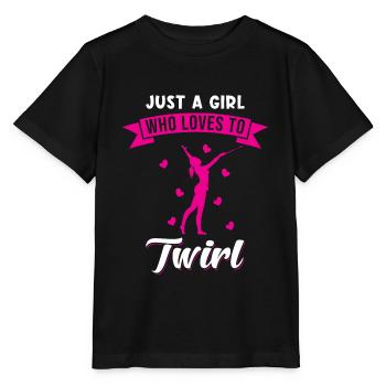 Baton Twirling Saying Sport Twirl - Stanley/Stella MINI CREATOR Kids’ T-Shirt - black - Front - Mikhail (115cm)